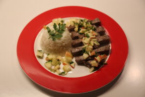Rumpsteak an Apfelreis (1)