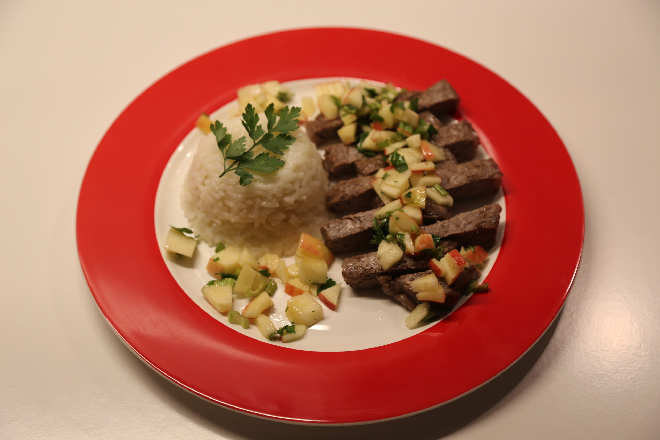 Rumpsteak an Apfelreis (1)