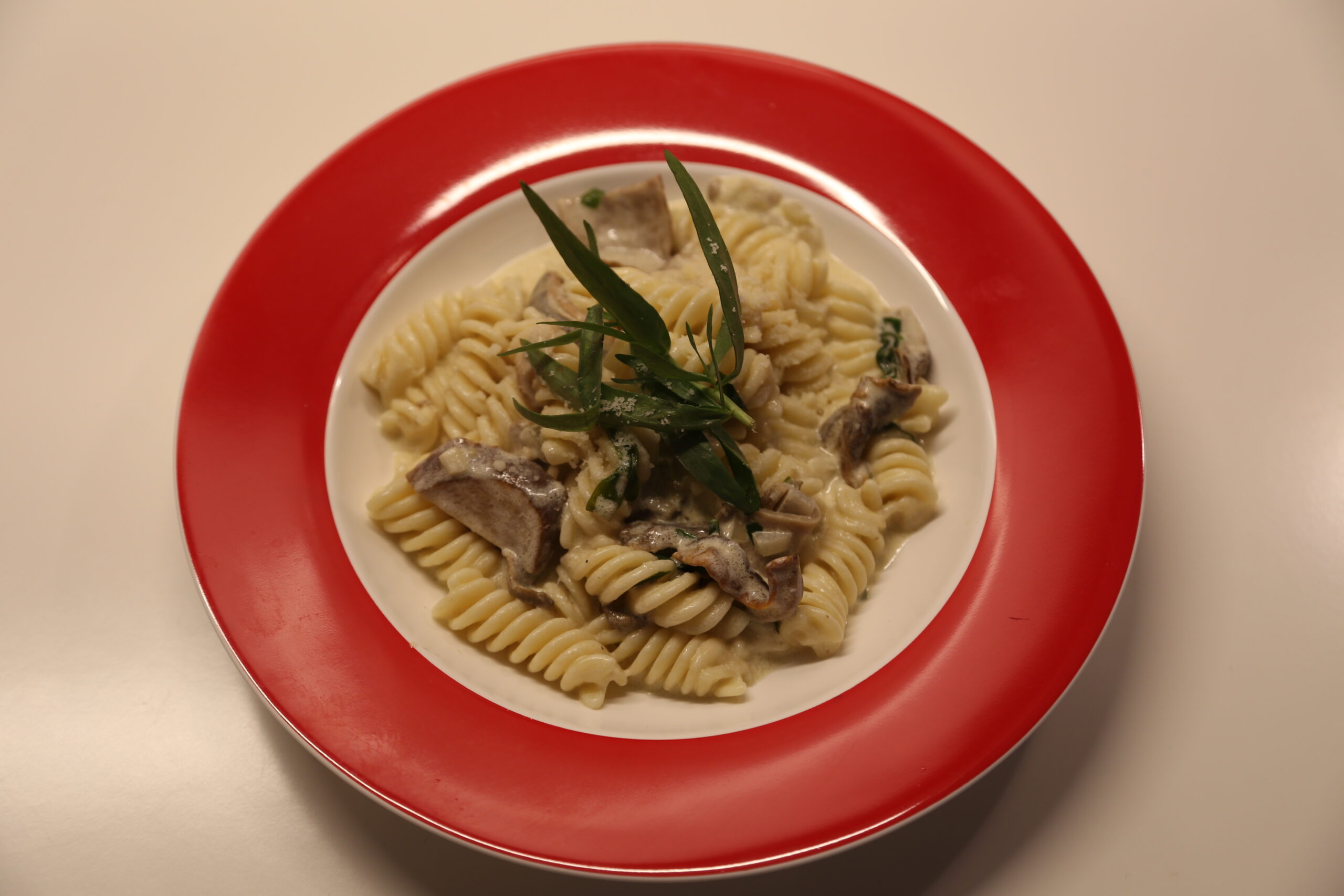 Pasta alla crema di funghi porcini (1)