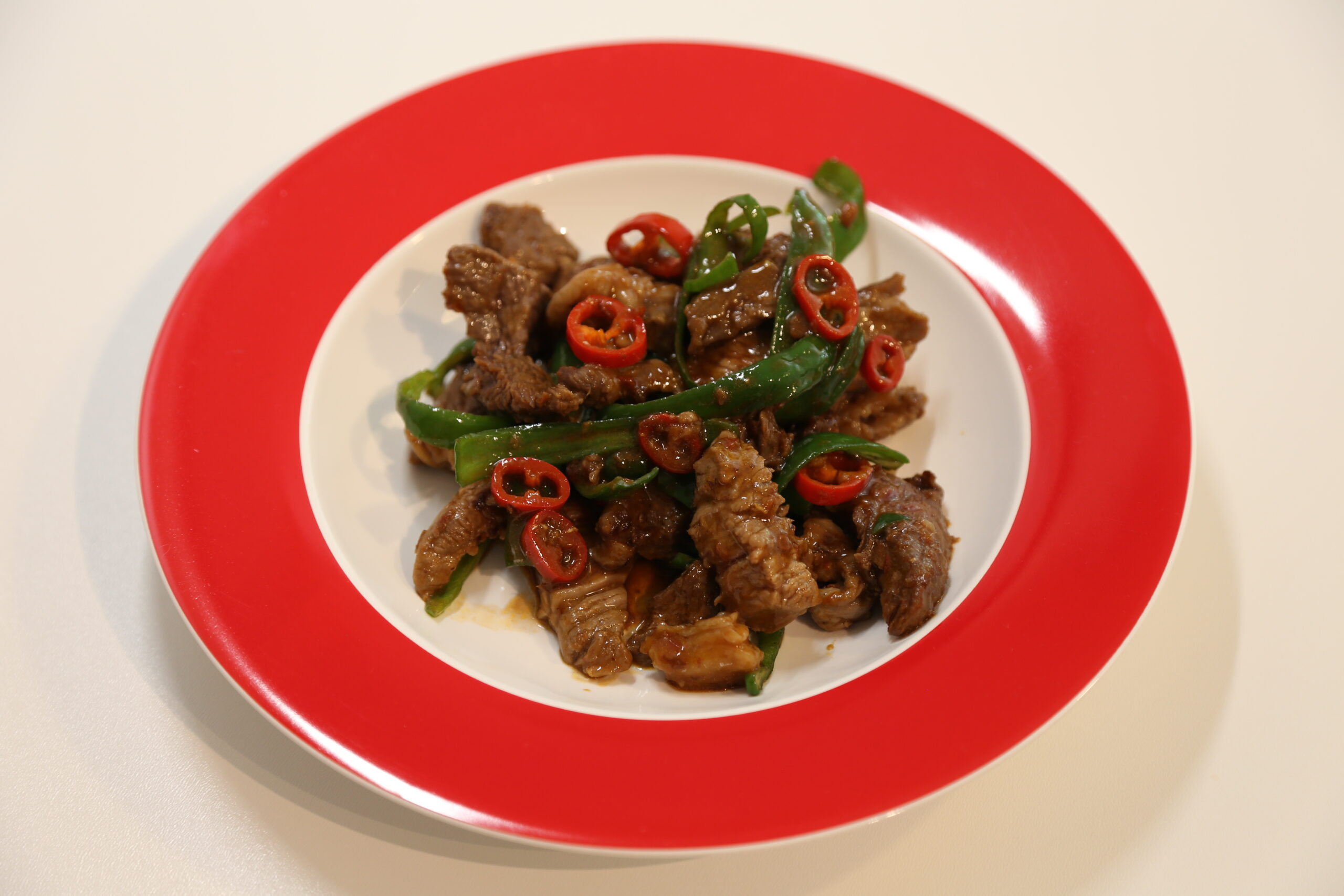 Qīng Jiāo Ròu Sī (Beef & Pepper Stir Fry) (1)